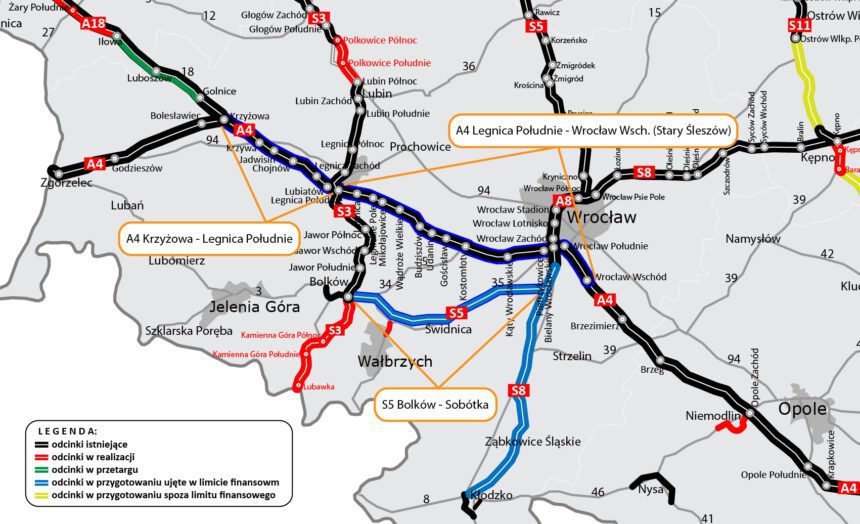 Rusza przetarg na prace przygotowawcze dla dolnośląskiego odcinka A4 i S5