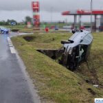 Pijany Ukrainiec "spanikował". Jego auto dachowało i wylądowało w rowie