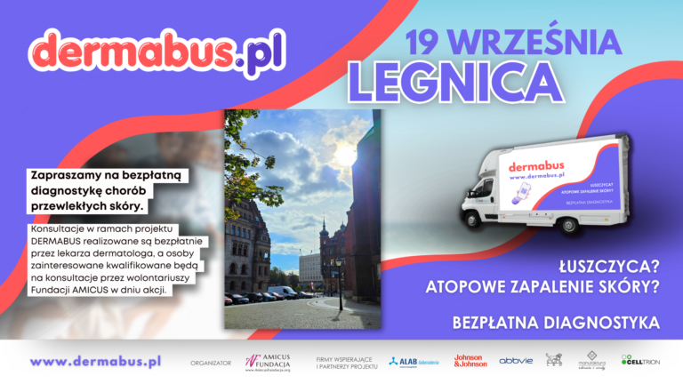 Dermabus zawita do Legnicy. Bezpłatne badania skóry i wsparcie psychologiczne już w tę sobotę! Dermabus w Legnicy 2026. Bezpłatne badania skóry i psycholog