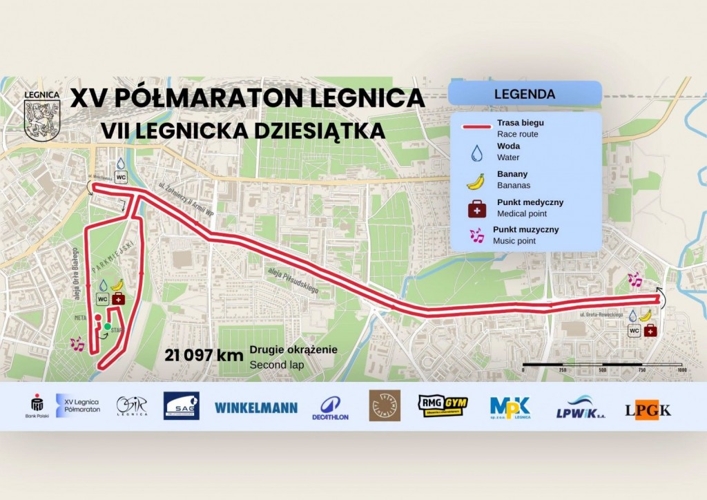Legnicki Półmaraton - trasa